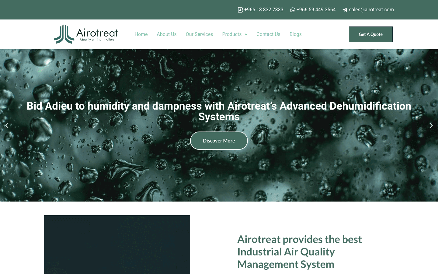 Airotreat industrial air quality solutions — homepage